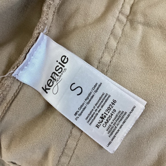 KENSIE JEANS SIZE S TAN BEIGE BROWN BLUE MILITARY UTILITY CARGO JACKET FALL WI… - Picture 10 of 10